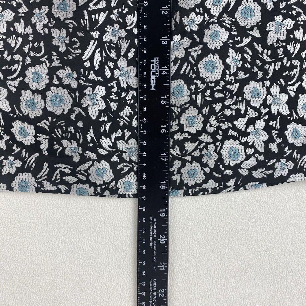 Ann Taylor LOFT Skirt Womens 12 Blue Floral Jacquard A-Line Pockets Spring Chic - Picture 6 of 12